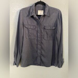 ZARA WOMAN Premium Denim Collection Button Up Top Size Small
